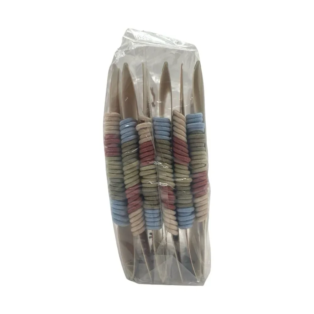 Vidal Sassoon 25 Piece Multi Color Hair Elastics Lot of 6 - 150 Braided Elastics
